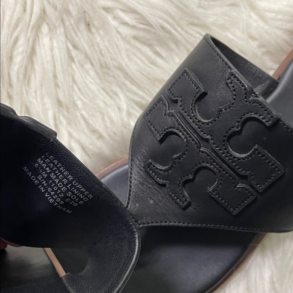Tory Burch Black Leather Sandals - Picture 5 of 6
